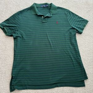 Polo by Ralph Lauren Dark Green Navy Striped Polo Shirt Men’s XL